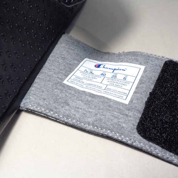 Champion Size 12 M LOGO SLIDE Black Sandals New Men's Shoes - Picture 13 of 15